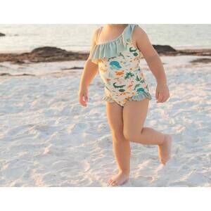 NEW EMERSON AND FRIENDS explore florida ruffle leg one piece girls swimsuit in b